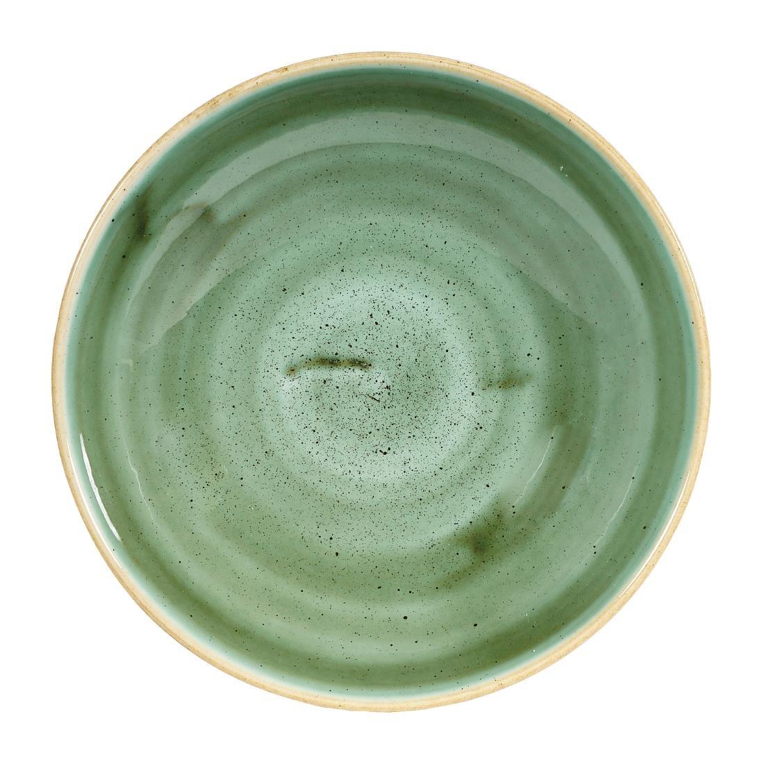 Churchill Stonecast Round Coupe Bowls Samphire Green 182mm (Pack of 12) - CT783  - 1