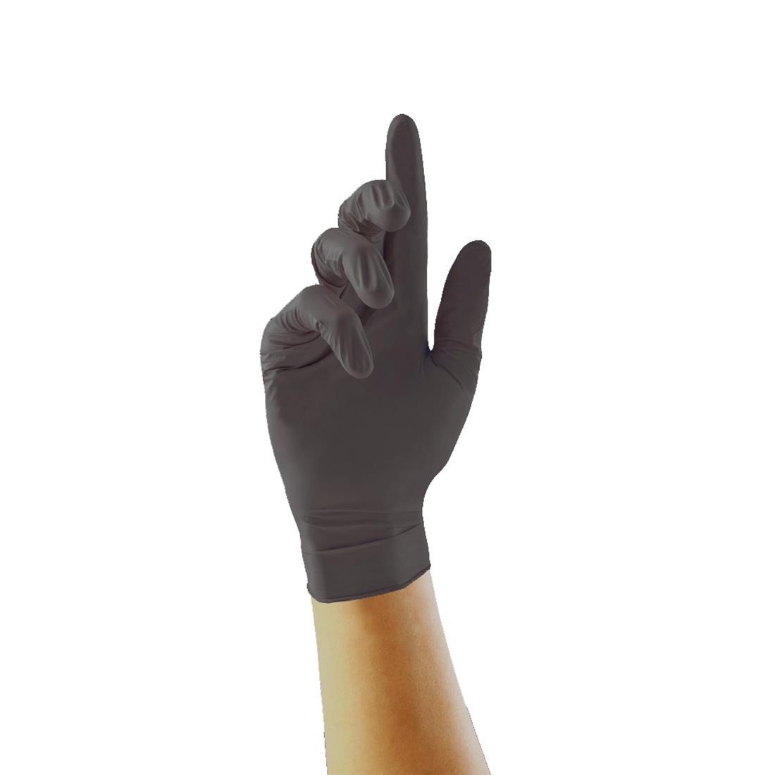 Pearl Powder-Free Nitrile Gloves Black Extra Large (Pack of 100) - FA282-XL - 1