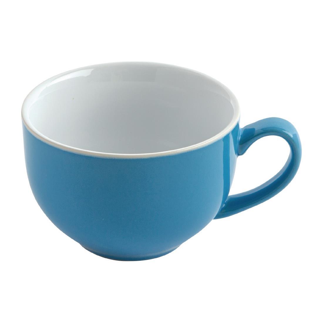Olympia Cafe Cappuccino Cups Blue 340ml (Pack of 12) - HC404  - 3