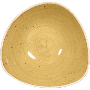 Churchill Stonecast Triangular Bowl Mustard 185mm (Pack of 12) - CY737  - 1