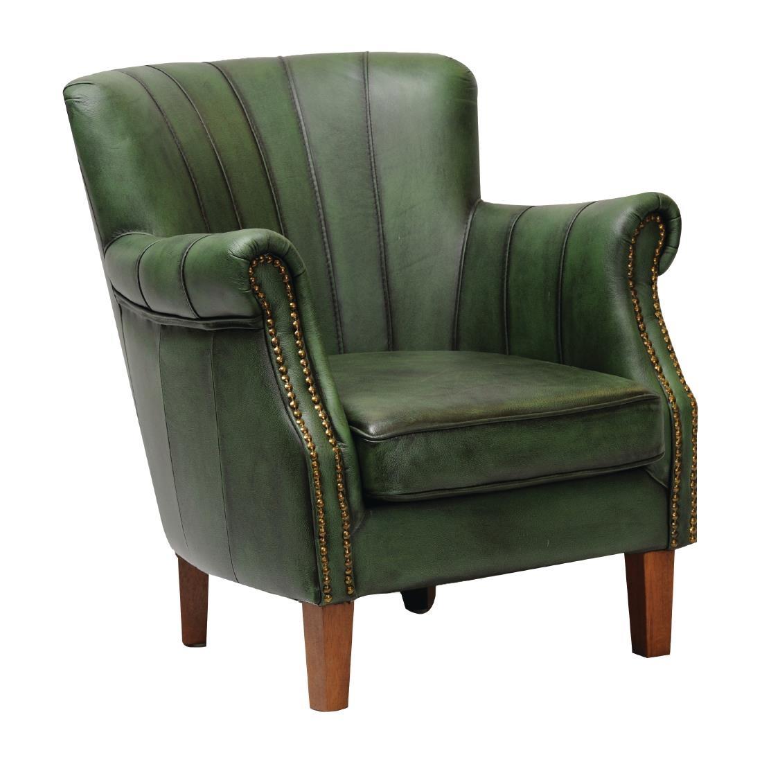Lancaster Leather Chair Green - FT443  - 1