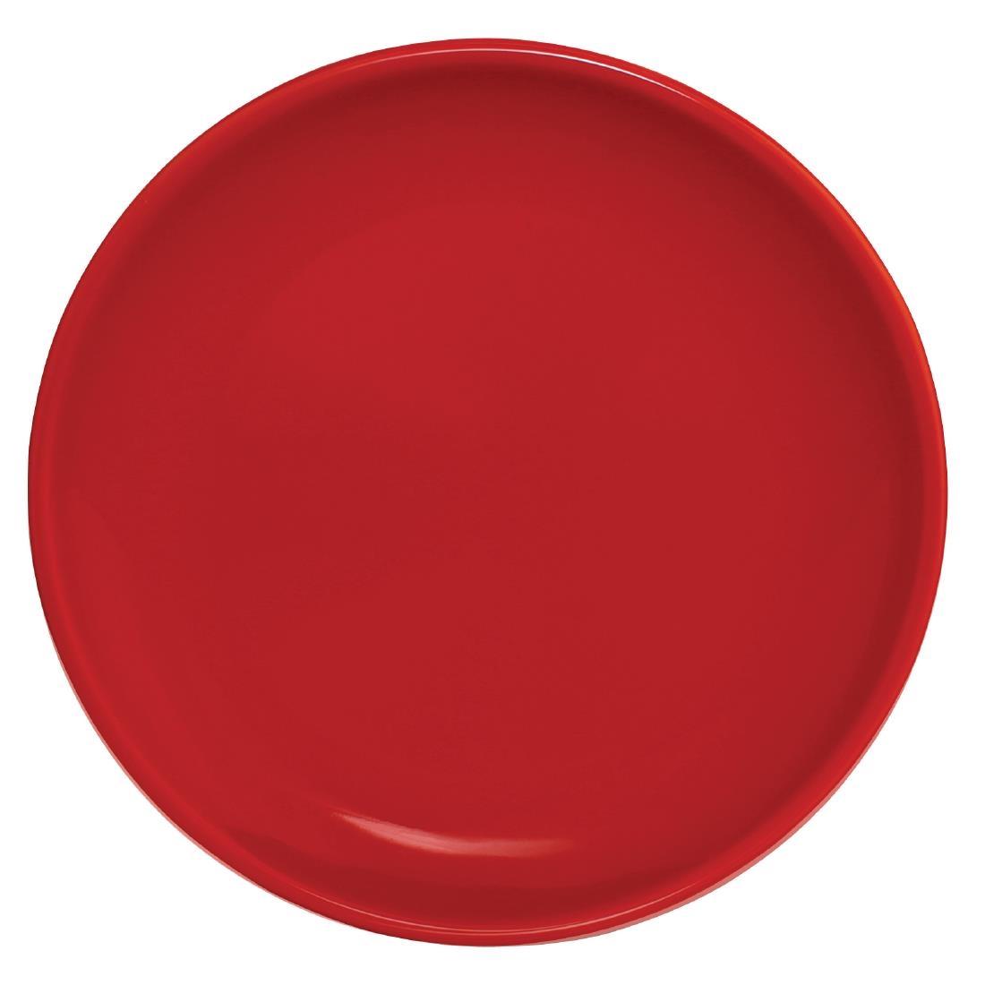 Olympia Cafe Coupe Plate Red 250mm (Pack of 6) - HC524  - 1