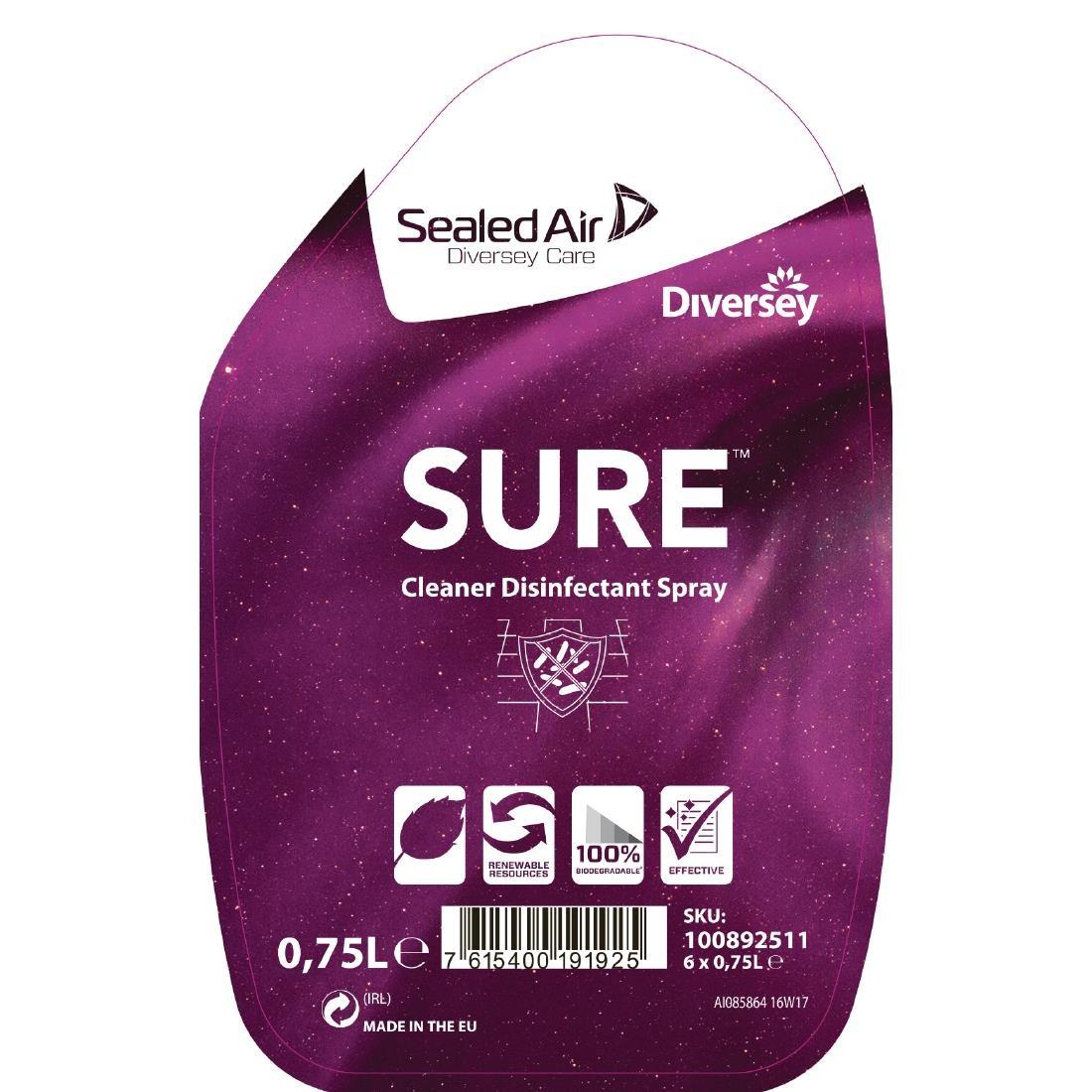 SURE Cleaner and Disinfectant Ready To Use 750ml (6 Pack) - FA239  - 2