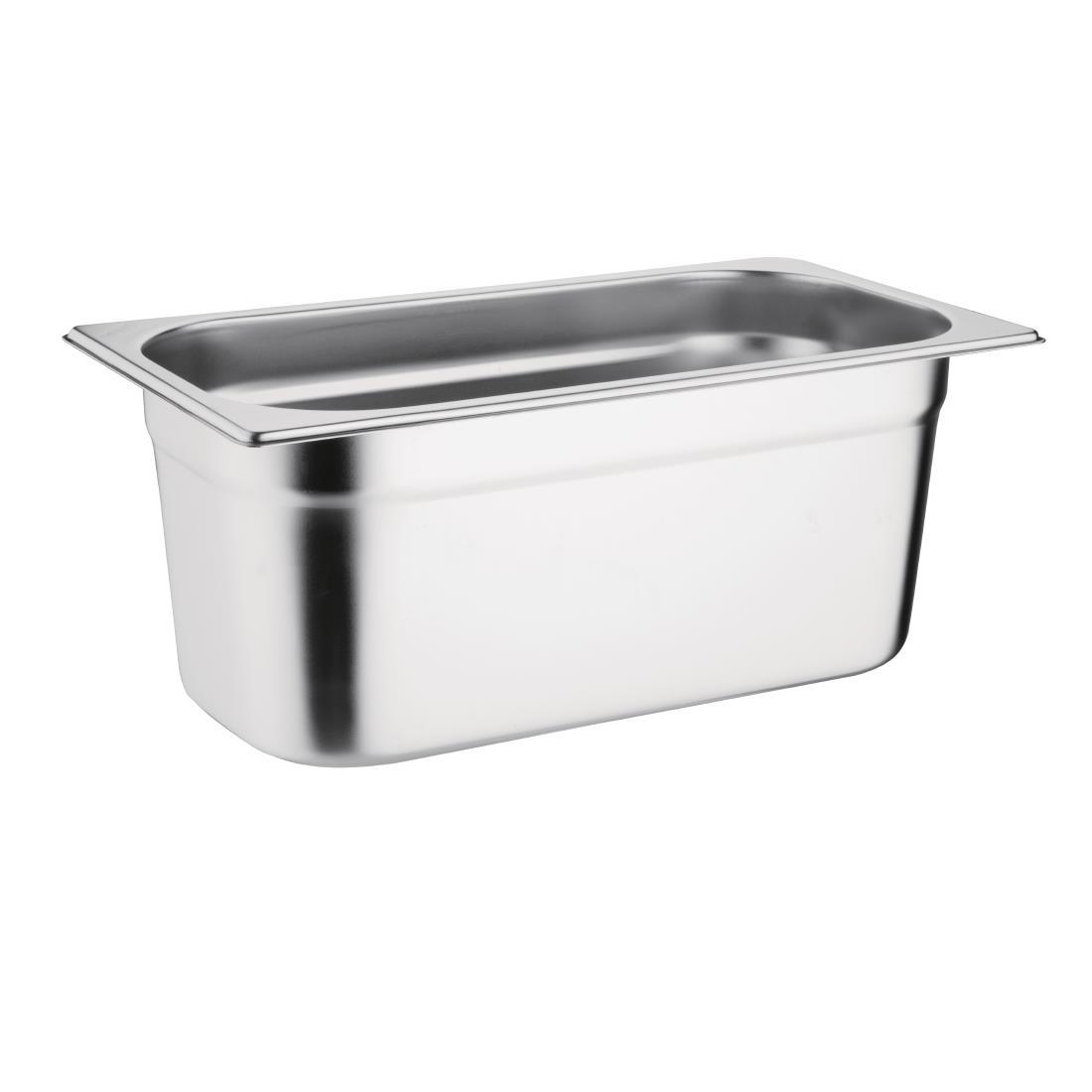 Vogue Stainless Steel 1/3 Gastronorm Pan 100mm - K933  - 1