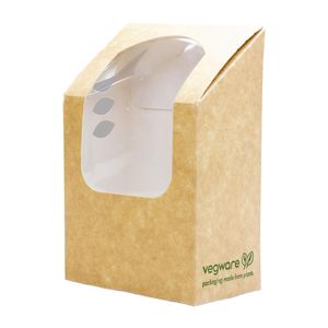 Vegware Compostable Kraft Tortilla Wrap Boxes With PLA Window (Pack of 500) - CL705  - 1