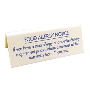 Food allergy Table Notice - GM815  - 1
