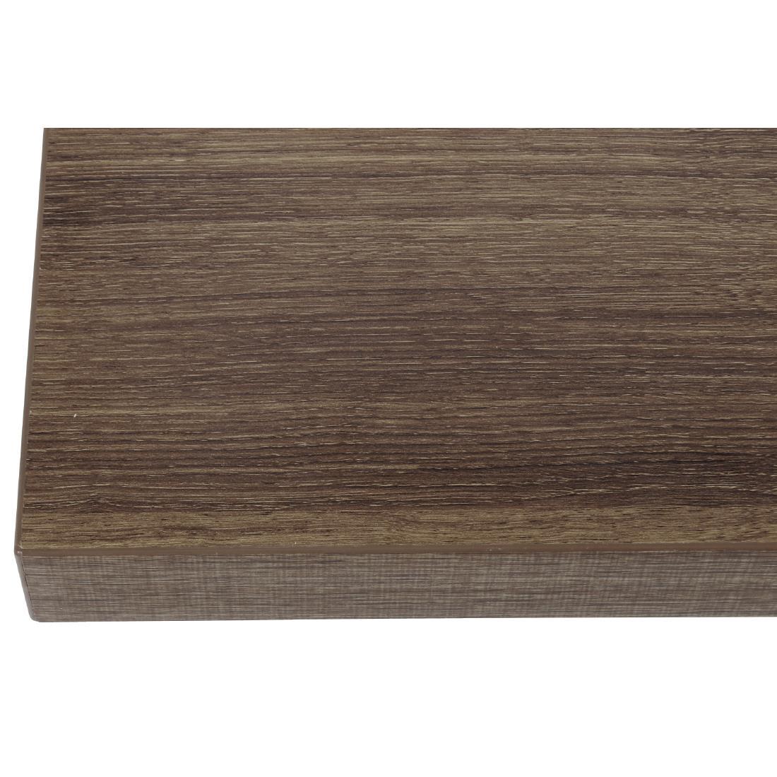 Bolero Pre-drilled Square Table Top Rustic Oak 600mm - GR324  - 2