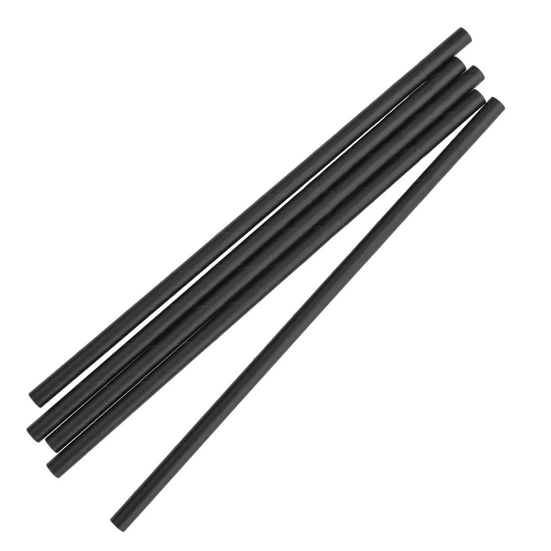 Fiesta Compostable Individually Wrapped Paper Straws Black (Pack of 250) - FP440  - 1