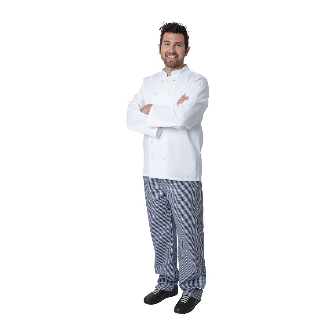 Whites Vegas Unisex Chefs Jacket Long Sleeve White XS - A134-XS  - 4