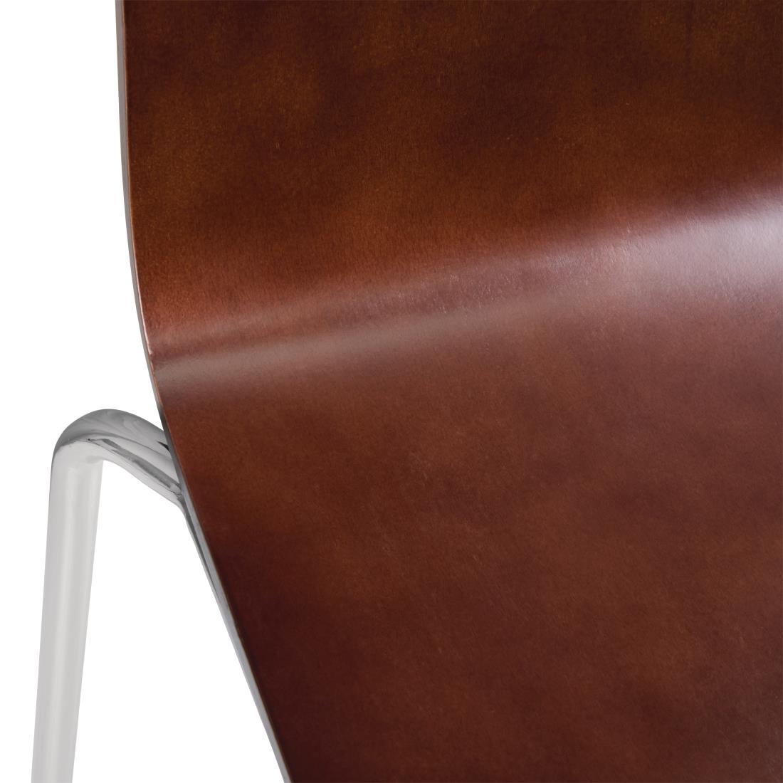 Bolero Square Back Side Chair Dark Chocolate Finish (Pack of 4) - GR343  - 4