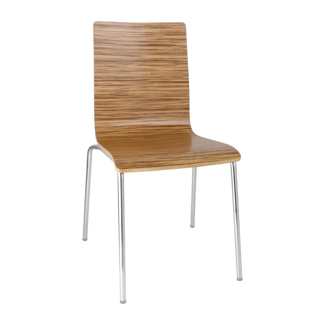 Bolero Square Back Side Chair Zebrano (Pack of 4) - GR344  - 1