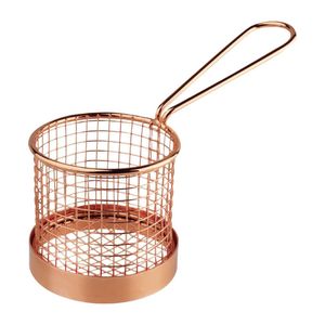 Olympia Round Chip Presentation Basket With Handle Copper - CS311  - 1