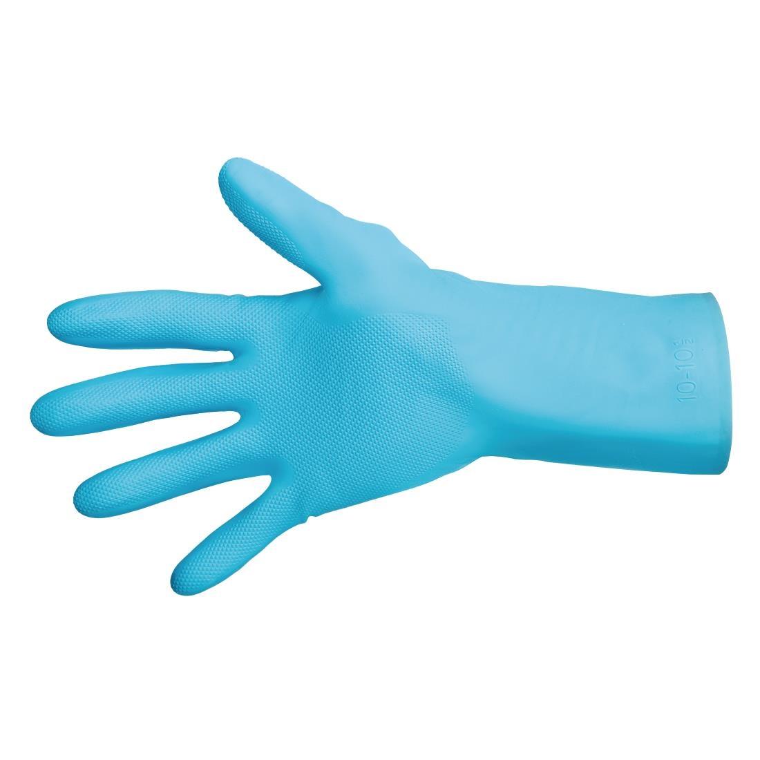 MAPA Vital 117 Liquid-Proof Light-Duty Janitorial Gloves Blue Large - FA291-L  - 1