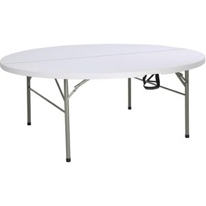 Bolero Round PE Centre Folding Table White 6ft (Single) - HC270  - 1