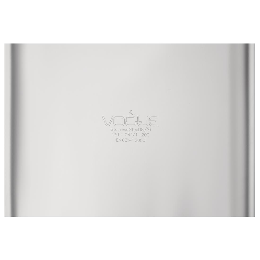 Vogue Heavy Duty Stainless Steel 1/1 Gastronorm Pan 200mm - DW436  - 6