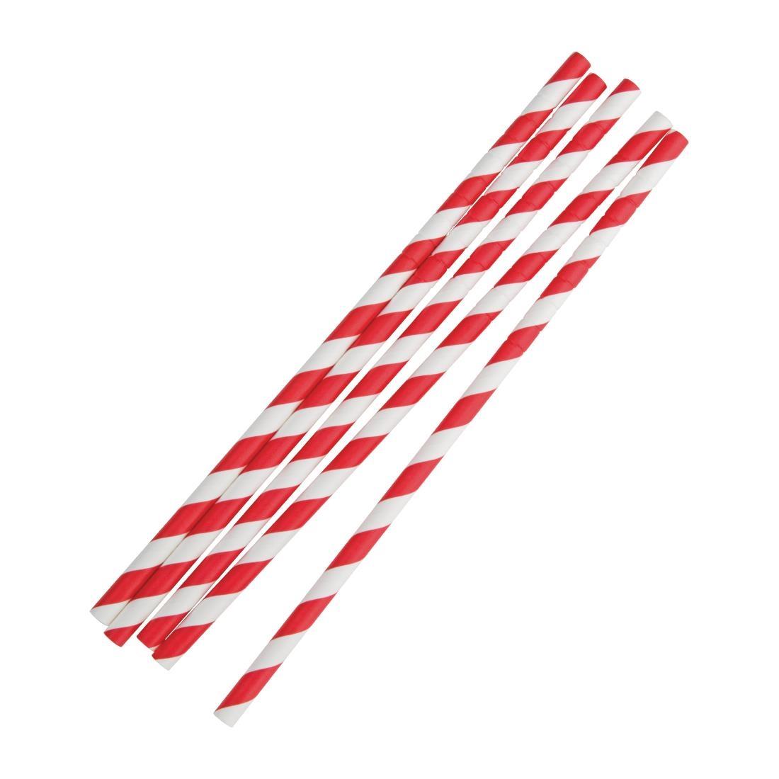 Fiesta Compostable Bendy Paper Straws Red Stripes (Pack of 250) - FB142  - 3