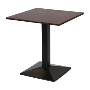 Turin Metal Base Pedestal Square Table with Dark Wood Top 700x700mm - FT501  - 1