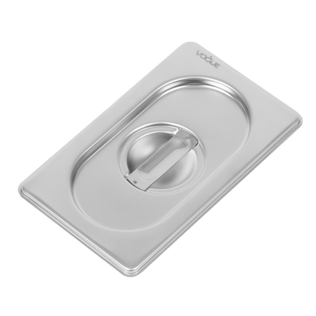 Vogue Heavy Duty Stainless Steel 1/9 Gastronorm Pan Lid - DW460  - 1