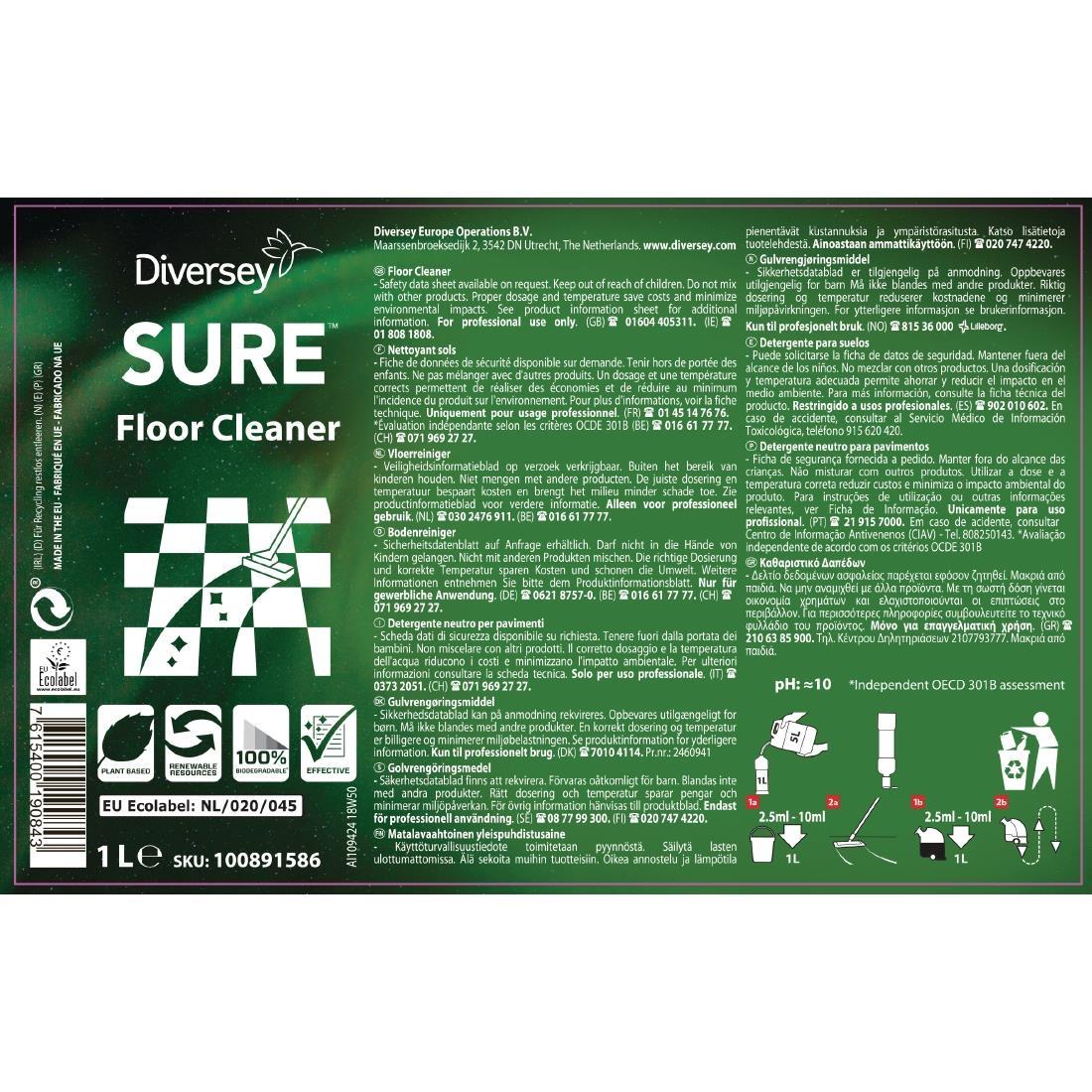 SURE Floor Cleaner Concentrate 1Ltr (6 Pack) - FA229  - 2