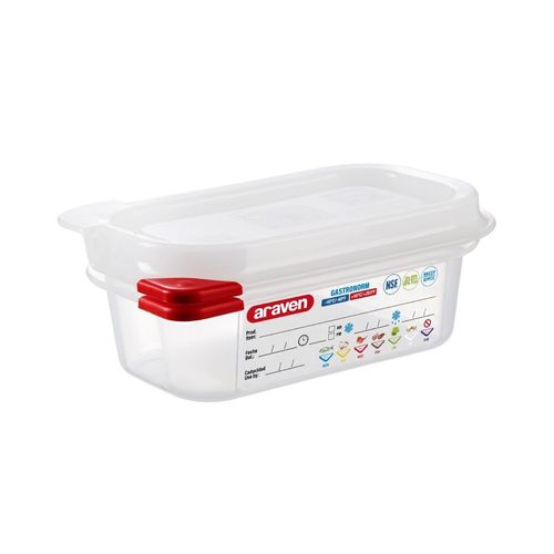 Araven Polypropylene ColorClip Airtight Container GN 1/9 65mm - CY052  - 1