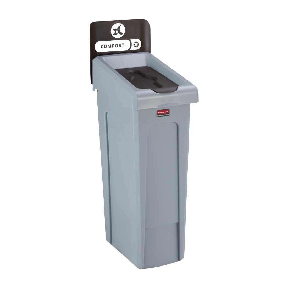 Rubbermaid Slim Jim Compost Recycling Station Brown 87Ltr - DY083  - 1