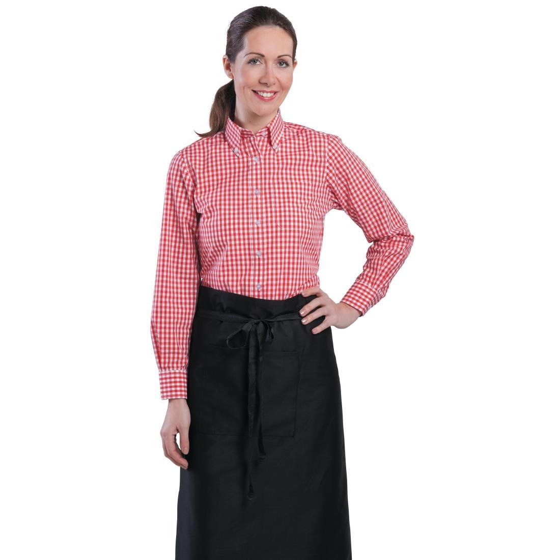 Chef Works Womens Gingham Shirt Red XL - B216-XL  - 3