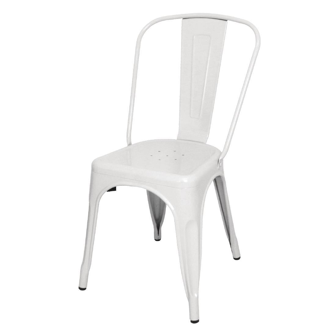 Bolero Bistro Steel Side Chair White (Pack of 4) - GL332  - 2