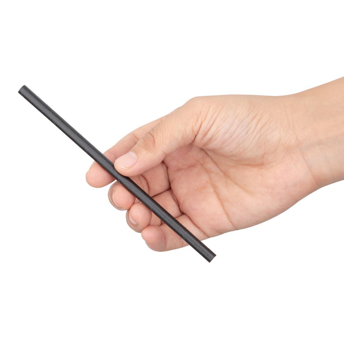 Fiesta Compostable Individually Wrapped Paper Cocktail Stirrer Straws Black (Pack of 250) - FP441  - 2