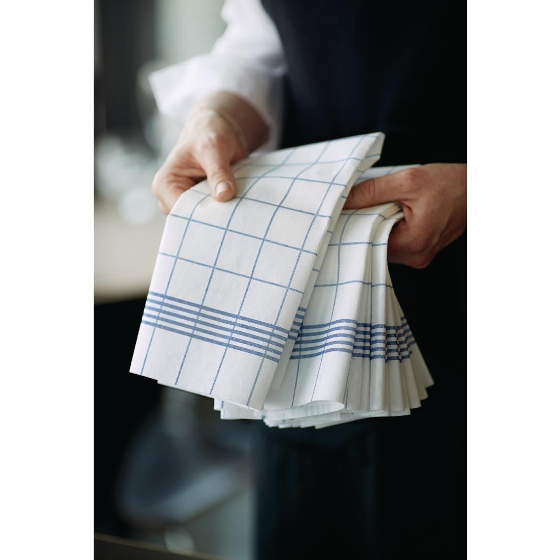 Dunisoft Towel Napkin Blue Check 38x54cm (Pack of 250) - CY523  - 2