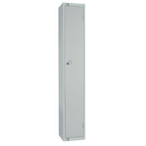 Elite Single Door Padlock Locker with Sloping Top Grey - W929-PS  - 1