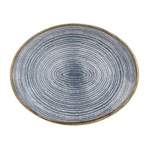Churchill Studio Prints Homespun Oval Coupe Plates Slate Blue 270mm (Pack of 12) - DS528  - 1