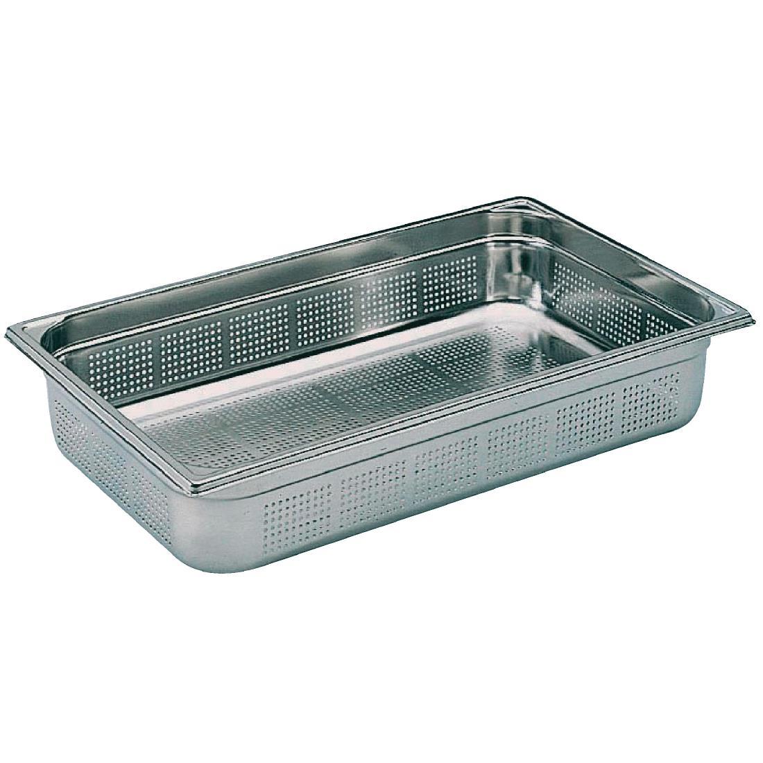 Matfer Bourgeat Stainless Steel Perforated 1/1 Gastronorm Pan 55mm - K140  - 1