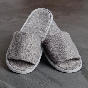 Luxury Curzon Open Toe Slippers Grey - HD244  - 1