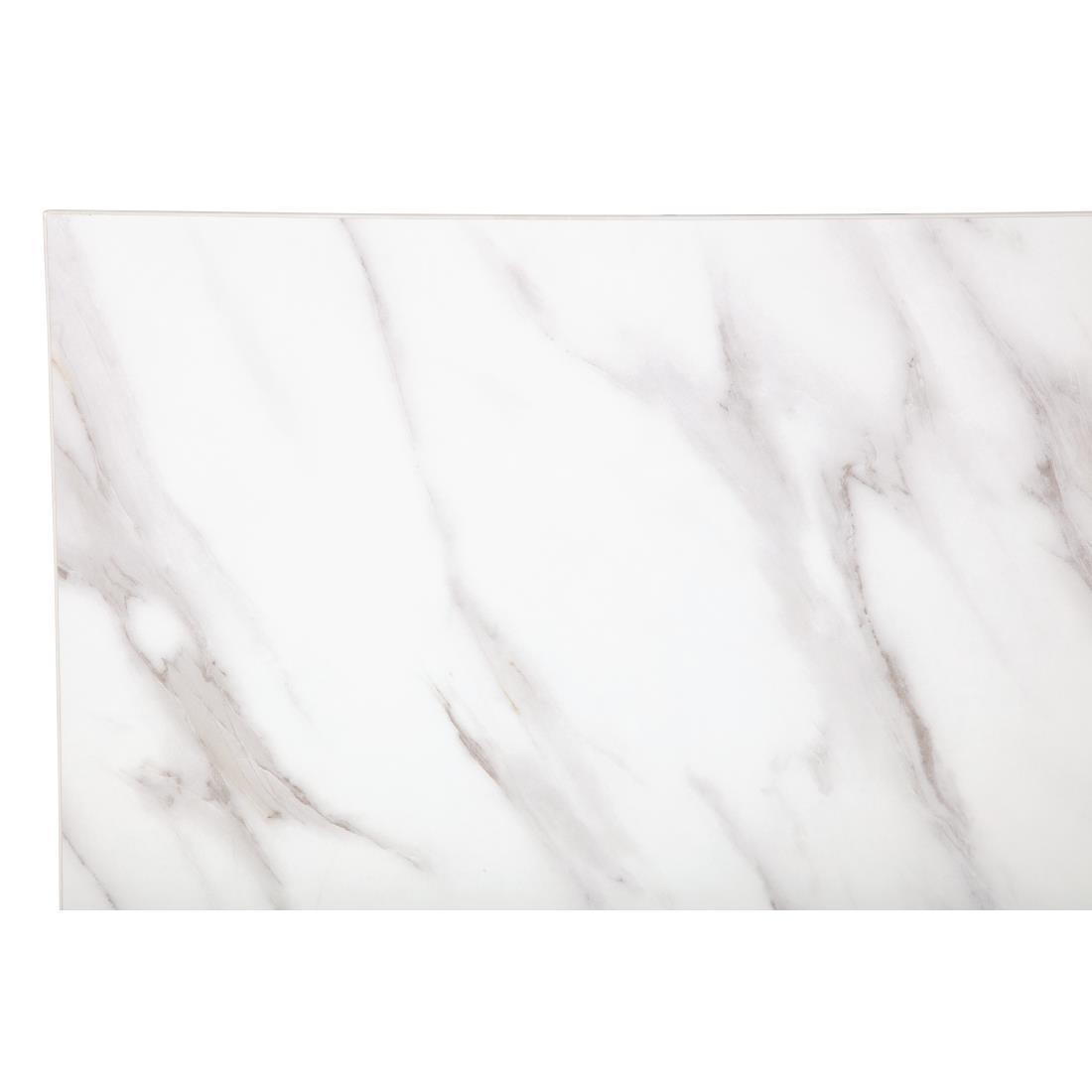 Bolero Pre-Drilled Rectangular Table Top Marble Effect 700mm - DT447  - 3