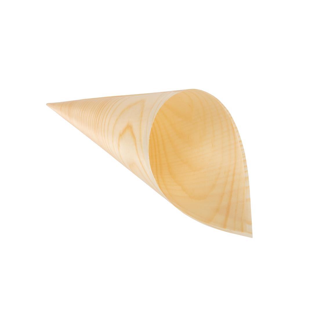 Fiesta Compostable Wooden Canape Cones 75mm (Pack of 100) - DK389  - 4