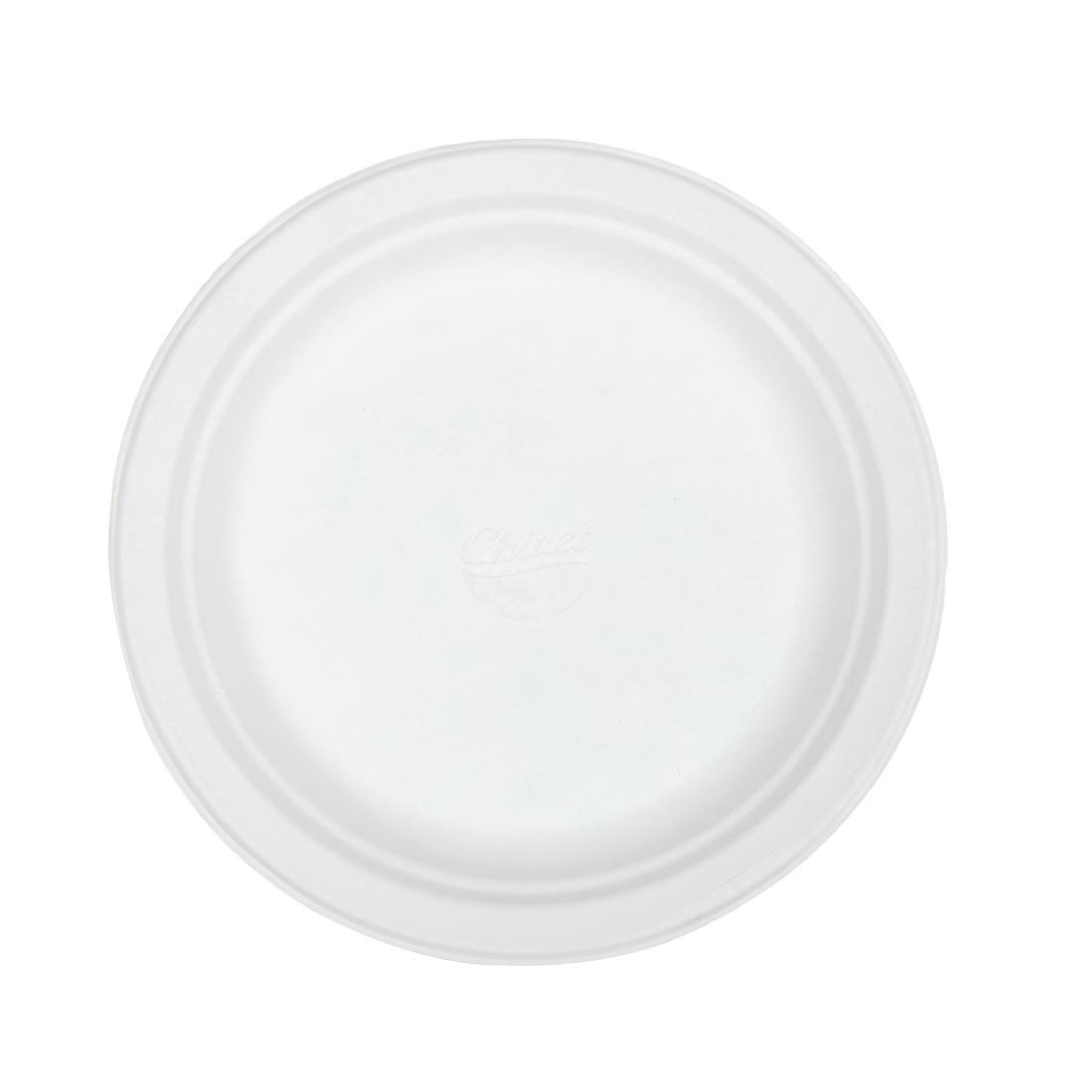 Huhtamaki Compostable Moulded Fibre Chinet Plates 220mm (Pack of 125) - CM148  - 1