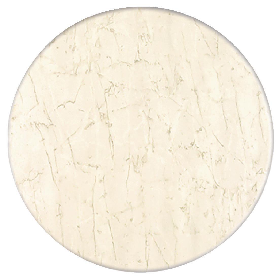Werzalit Pre-drilled Round Table Top  Marble Bianco 600mm - CG786  - 1