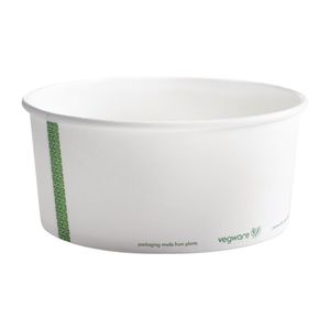 Vegware 185-Series Compostable Bon Appetit Wide PLA-lined Paper Food Bowls 48oz (Pack of 300) - FS178  - 1