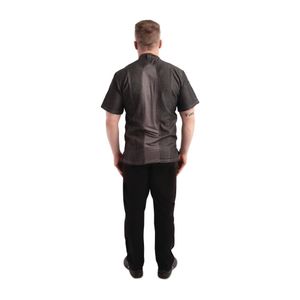 Chef Works Tribeca S/S Snap Front Coat Black Denim Size XL - BB279-XL  - 2