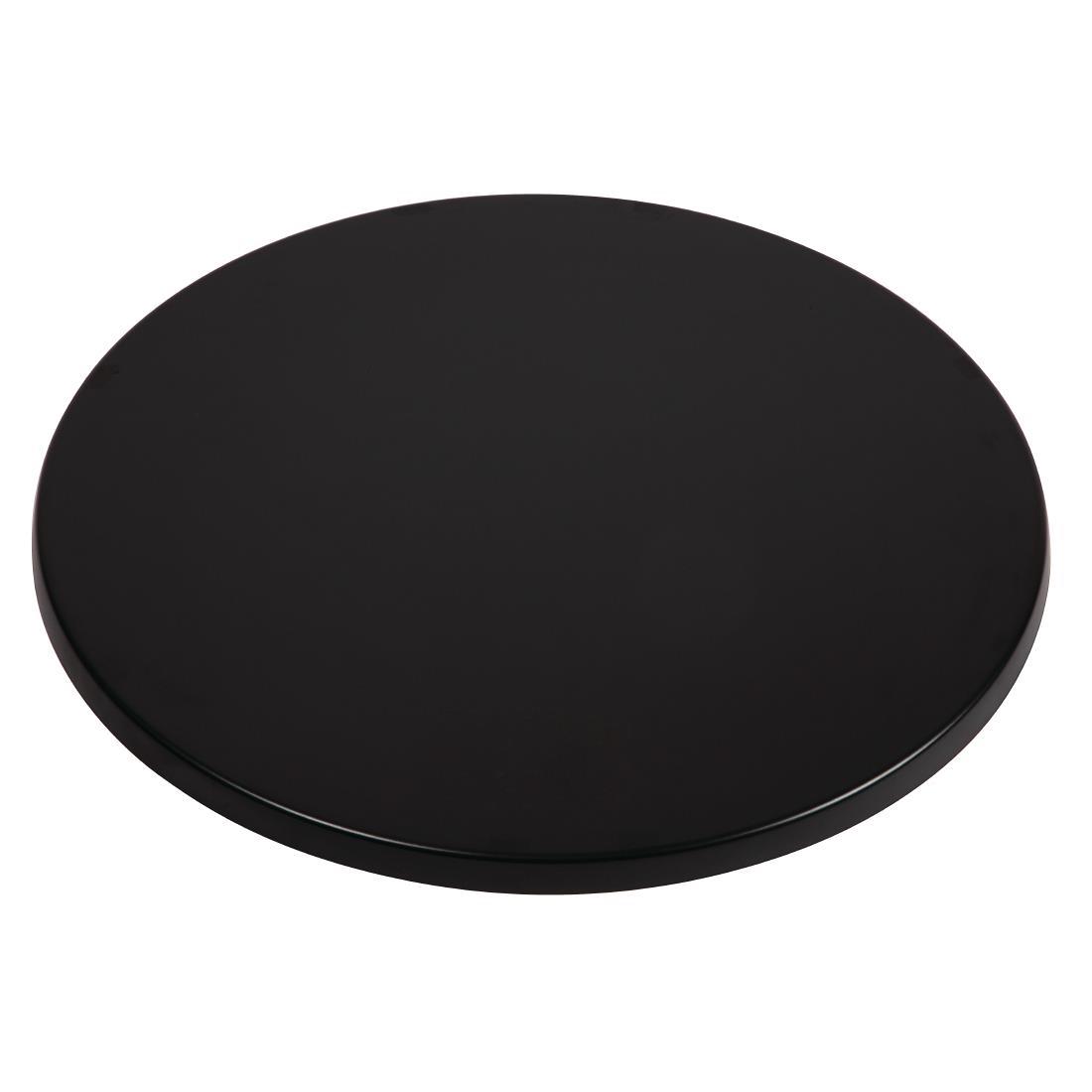 Werzalit Pre-drilled Round Table Top Black 800mm - CC513  - 1
