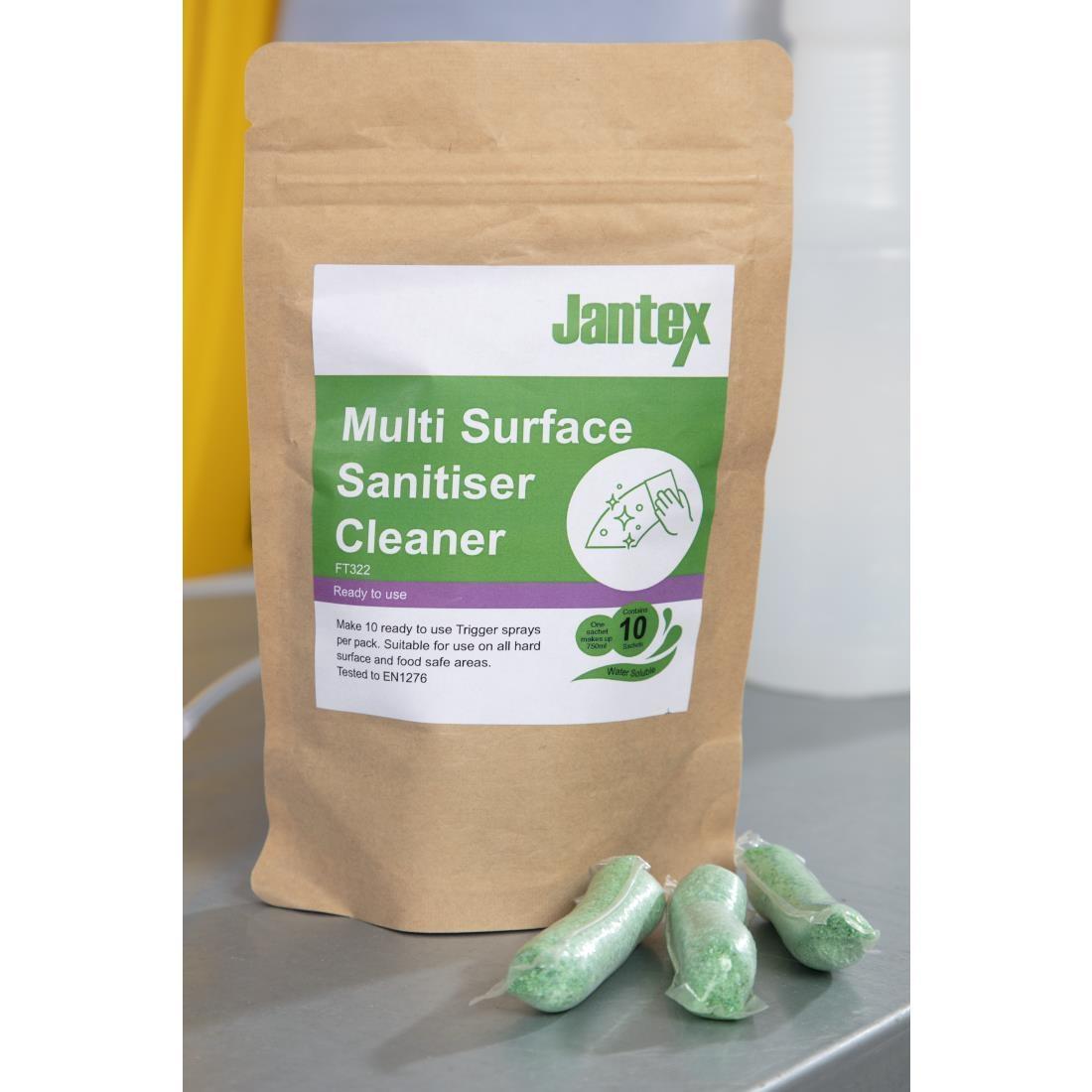 Jantex Green Kitchen Surface Sanitiser Sachets (Pack of 10) - FT322  - 7