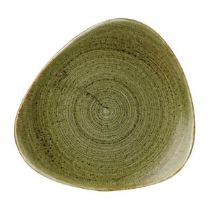 Stonecast Plume Olive Triangle Plate 9 " (Pack of 12) - FJ932  - 1