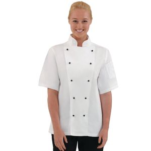 Whites Chicago Unisex Chefs Jacket Short Sleeve White XS - DL711-XS  - 1