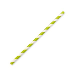 197x6mm Small Green Stripe Paper Straws (Case of 1,500) - 110602 - 1