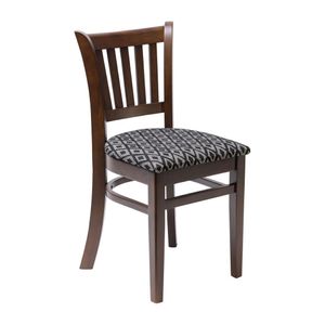Manhattan Dark Walnut Dining Chair with Black Diamond Padded Seat (Pack of 2)
