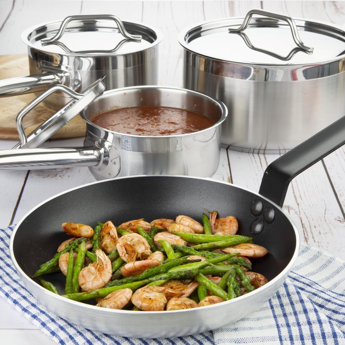 Nisbets Essentials Cook Like A Pro 4-Piece Saucepan and Frying Pan Set
