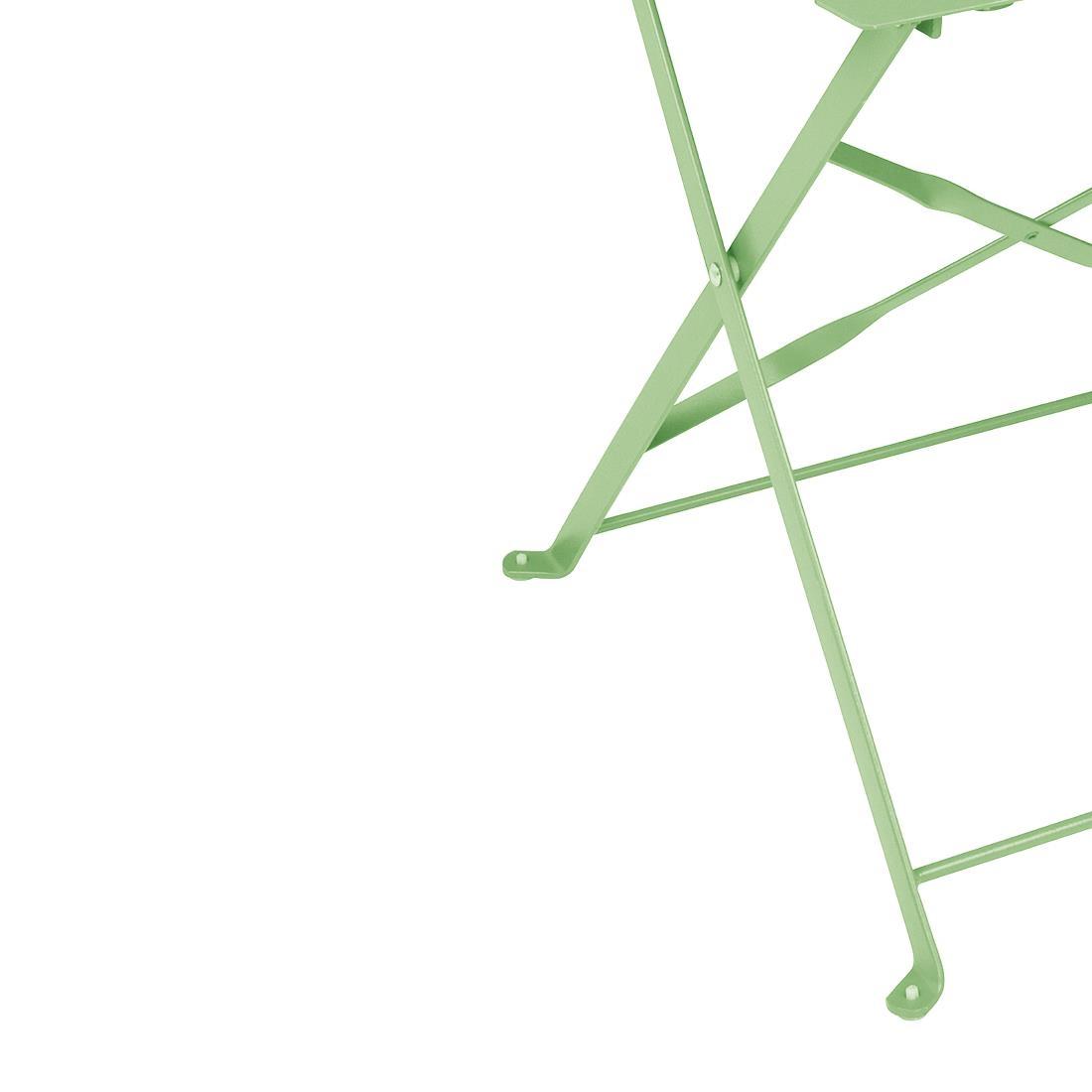 Bolero Pavement Style Steel Folding Chairs Light Green (Pack of 2)