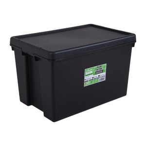 Wham Bam Heavy Duty Storage Box and Lid Black 62Ltr