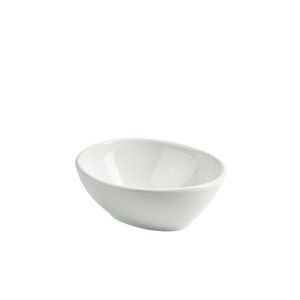 Genware Porcelain Organic Oval Bowl 15.4 x 12.8cm/6 x 5" (Pack of 6) - 364115 - 1