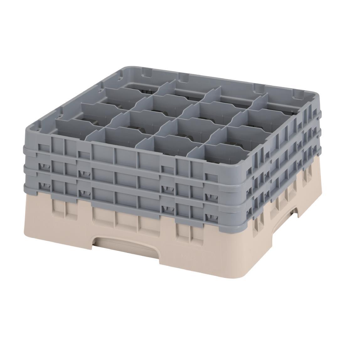 Cambro Camrack Beige 16 Compartments Max Glass Height 196mm - FD065